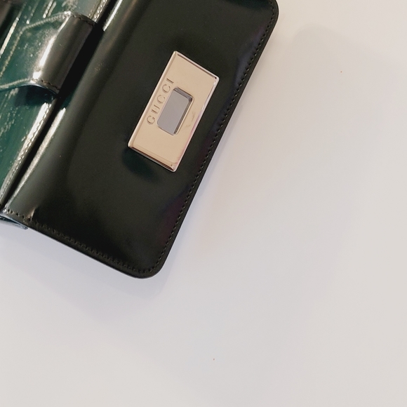 RARE GUCCI Vintage Dark Grn Wallet - Picture 6 of 10